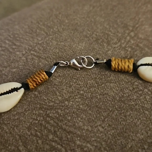 VTG Macrame Cowrie Shell Men's Surfer Festival Choker Necklace - Picture 4 of 6